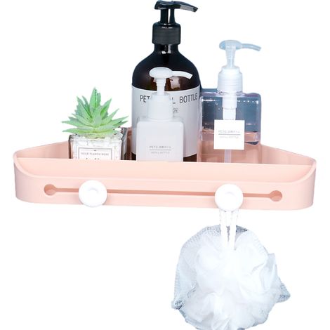 1 panier de rangement de douche auto-adhésif, étagère murale pour shampoing, organisateur salle de bain, support porte-objets sans perçage (1/5)