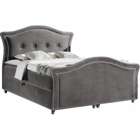 Lit boxspring Oleum I, Velluto 17, Double, Continental, 160x200, Tissu, Disponible, 170x214x130cm (1/5)