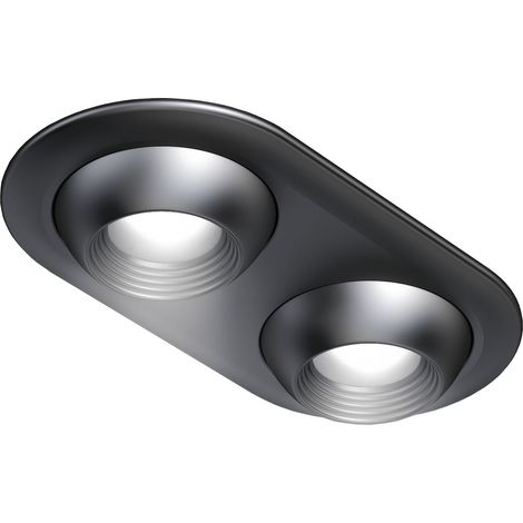Ital Pek LED Einbauleuchte 48x25mm Focus2 Round - Led Spots speziell für Regale und Vitrine, schwarz (1/5)