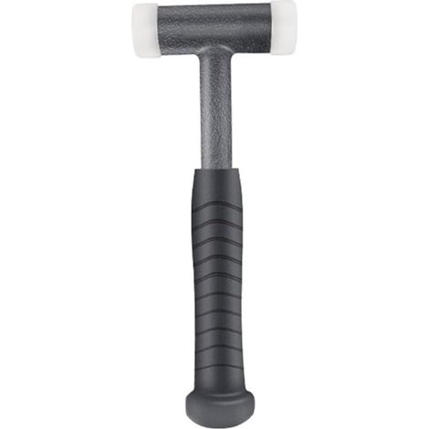 Marteau double en nylon avec manche en caoutchouc et noyau en acier pour travaux de bricolage et travail du bois (1/5)