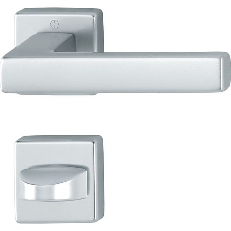 Drückergarnitur AUSTIN - auf Rosette WC, Aluminium silber eloxiert (1/5)