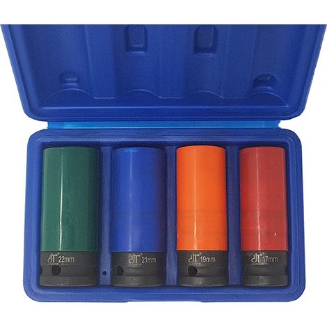 Set 4 chiavi bussole attacco 1/2 per dadi cerchi ruote auto 17/19/21/22 MM (1/5)
