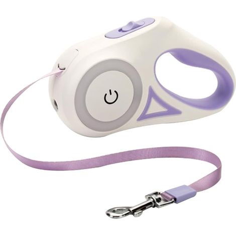 Laisse rétractable ultra-résistante pour chien avec lampe torche LED, extensible, idéale comme cadeau pour animaux de compagnie, très pratique et dotée d'une corde de traction. (1/4)
