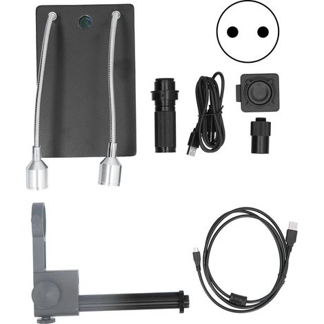 Caméra Microscope Numérique USB 5MP CMOS avec Objectif C-Mount Zoom Réglable 120X, Alimentation AC 110-240V Prise UE (1/5)