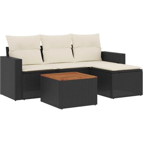 Maison Exclusive - Set de muebles de jardín 5 pzas y cojines ratá
