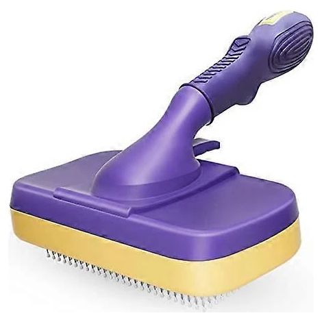 Brosse autonettoyante pour chiens (anti-mue), brosse douce pour chats avec embouts en plastique, brosse carde pour animaux, outil de toilettage (1/5)