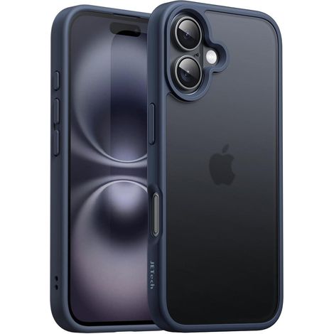 Handyhülle iPhone16 6,1 Zoll Stoßfest Matt Transluzent Sturmblau (1/5)