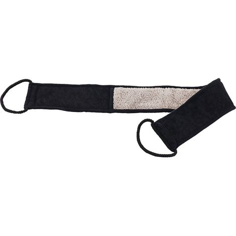Laniere de massage exfoliante corps polyester/ramie pm - noir/taupe - Tendance (1/2)