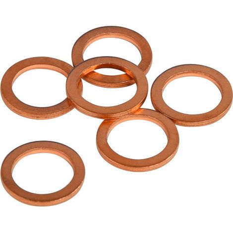 Joints vidange X 6 – cuivre – 14 x 20 x 2 mm