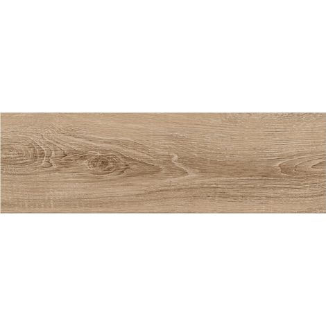 Baldosas de gres porcelánico esmaltado color beige con efecto madera, 18,5 x 59,8 cm, 1 m².