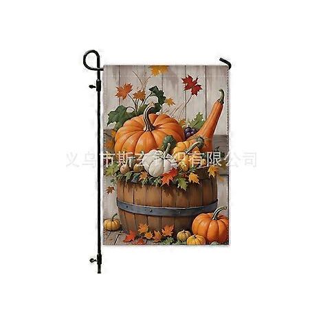 Herbstliche Erntedank-Gartenflagge, Festtagsdekoration, Leinenflagge, doppelseitig bedruckt (YMCQ1-26)
