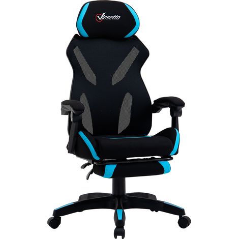 Vinsetto Sedia Ufficio Ergonomica con Altezza Regolabile in Tessuto Nero e Blu (1/5)
