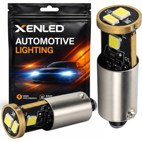 2 x AMPOULES H6W 3-LED Super Canbus 400Lms XENLED - GOLD - BAX9S - Blanc 12V (1/5)