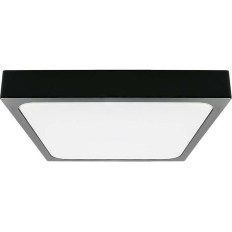 V-TAC VT-8630B-SQ plafonnier led 30W IP44 carré NOIR 360° design moderne 100lm/W couleur noire 6500K - sku 7650 (1/5)
