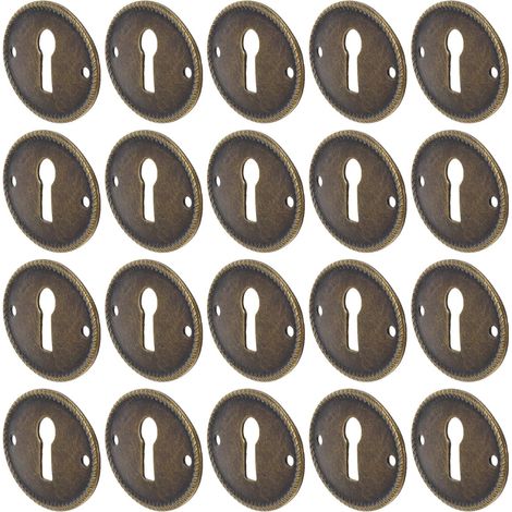 Lot de 20 cache-serrure pour tiroir meuble, plaque remplacement (1/5)