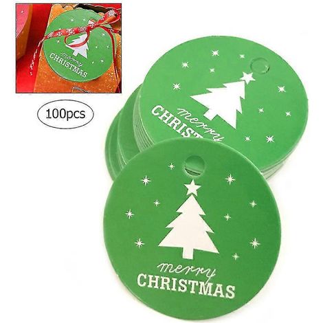 100 étiquettes cadeaux de Noël en papier, idéales pour le bricolage, la décoration de cartes et de cadeaux de Noël. (1/5)