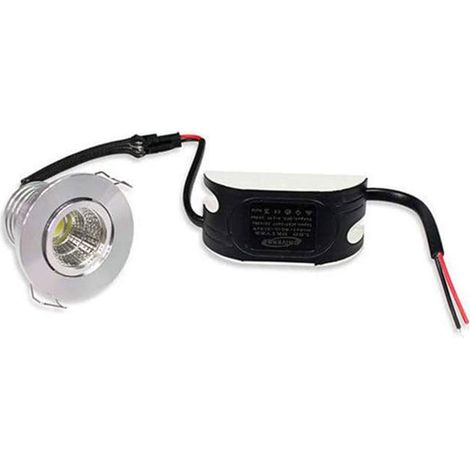 Faretto led incasso 3 watt 1 led cob orientabile luce naturale 4000K illuminazione per controsoffittatura silver (1/4)