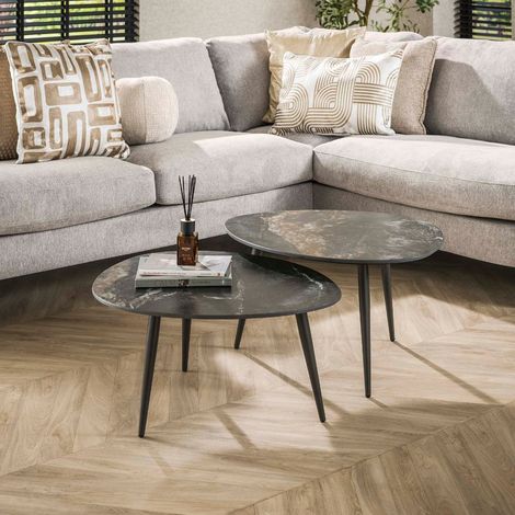 Table basse organique en céramique FAUSTINE (lot de 2) (1/5)