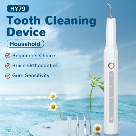 Nettoyeur dentaire ultrasonique intelligent portable pour maison, douche buccale rechargeable, élimine la plaque dentaire, batterie intégrée, compact (1/3)