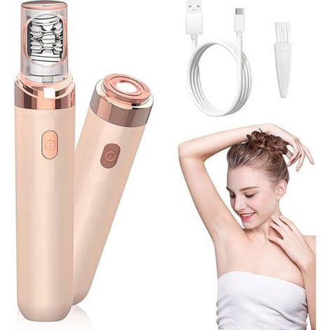 Épilateur pour femmes - Appareil d'épilation électrique - 2 en 1 - Rechargeable - Lumière LED - Indolore - Compact - Visage - Menton - Lèvre supérieure (1/5)