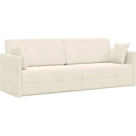 Maison Exclusive - Boden-Sofa-Bett Creme 213 x 70 x 77 cm Samt