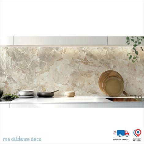 Crédence : Marbre de Moncalvo - Couleur Beige ivoire - Alu composite - 120 - 60 (1/3)