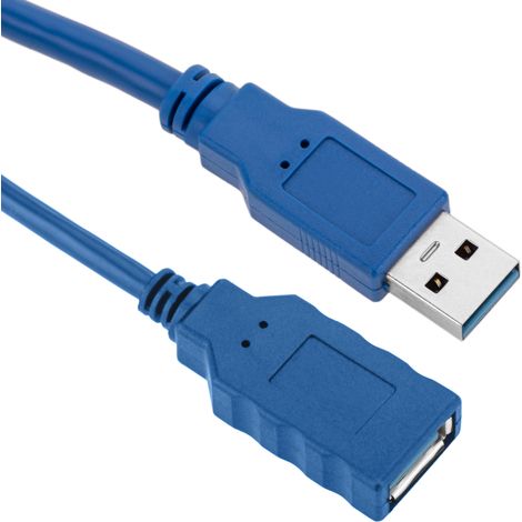 BeMatik - Câble rallonge USB 3.0 1 m Type-A Mâle à Femelle bleu (1/5)