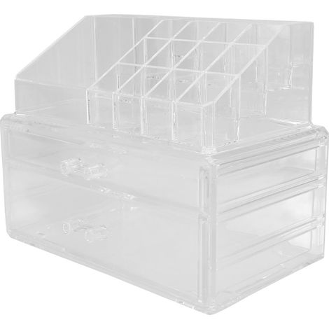 Organisateur de maquillage empilable en acrylique, tiroir de rangement cosmétique, porte-rouge à lèvres de bureau pour coiffeuse et soins personnels
