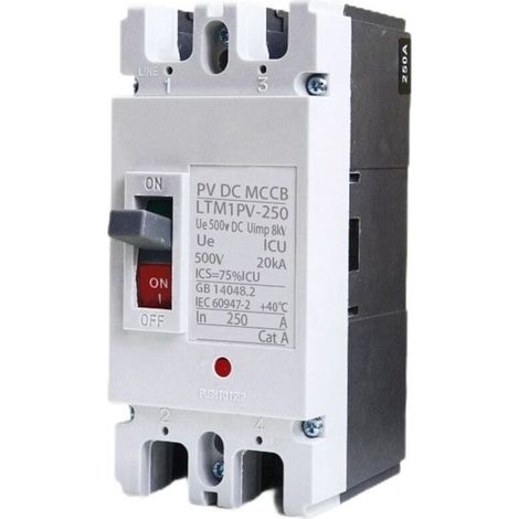 Disjoncteur à Boîtier Moulé (MCCB) pour Photovoltaïque Courant Continu - 2 Pôles 80A 500V DC - Protection pour Systèmes Solaires et Stockage sur Batteries (1/2)