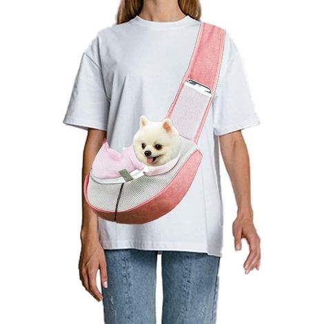 Hundetragetasche Haustier Tragetasche für Hunde, Katzen und Welpen Atmungsaktive Netztragetasche für freihändiges Tragen Tragbare Hundetasche Out (1/5)
