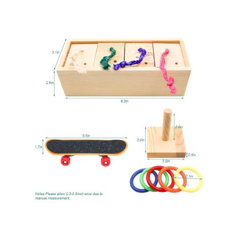 Gamelle en bois pour hamsters, cochons d'Inde et lapins - Cachette amusante pour hamsters et autres animaux de compagnie - Stimule l'activité et réduit l'ennui - Durable - Matériau naturel
