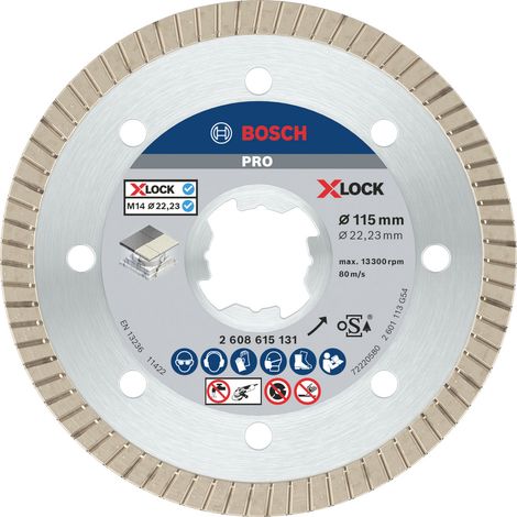 Bosch PRO Ceramic X-Lock Diamanttrennscheibe, 115 x 22,23 mm, 22,23 mm