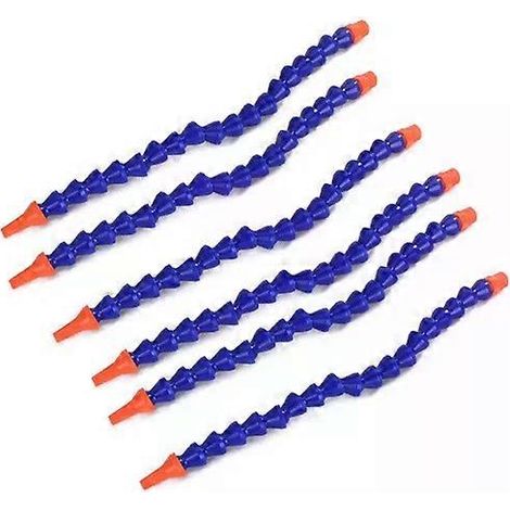Tuyau flexible de refroidissement, lot de 6 tuyaux eau/huile pour tours et machines CNC, filetage 1/2 pouce, longueur 30 cm, bleu/orange (1/4)