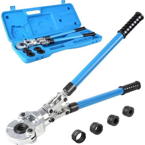 Pince à sertir, acier allié nickel-chrome, longueur réglable de 36 cm à 62 cm, compatible avec des largeurs de tuyau de 16 mm à 32 mm, tête pivotante à 360°, mécanisme de changement d'outil rapide (1/5)