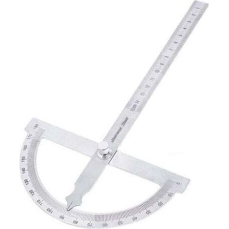 Goniometer - 180-degree semicircle - Single-arm stainless steel protractor for woodworking