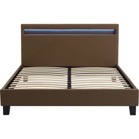 Letto LED "Maria" - 140 x 190 cm - Tortora