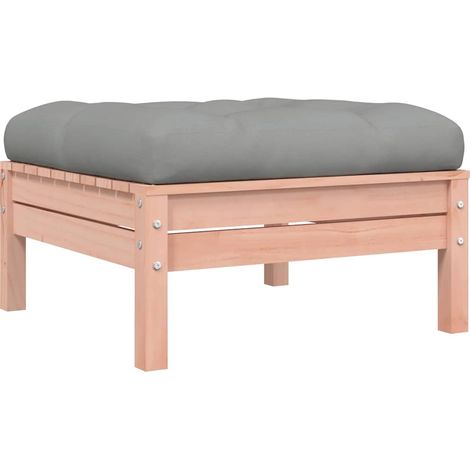 Repose-pied de jardin avec coussin bois massif douglas