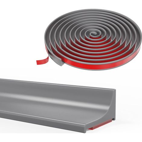 Barre de seuil en silicone, joint d'étanchéité, rebord d'italienne, barrière anti-débordement (Gris, 105CM) (1/5)