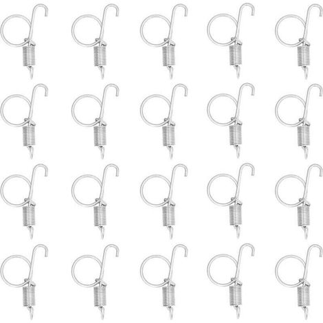 UlisemLot de 20 crochets à ressort pour porte de cage en métal pour fixation de porte de cage pour lapin, équipement agricole 6 x 2,1 cm