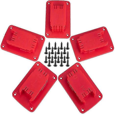 Lot de 5 supports de fixation pour outil Milwaukee M18, édition rouge 0613 (1/5)