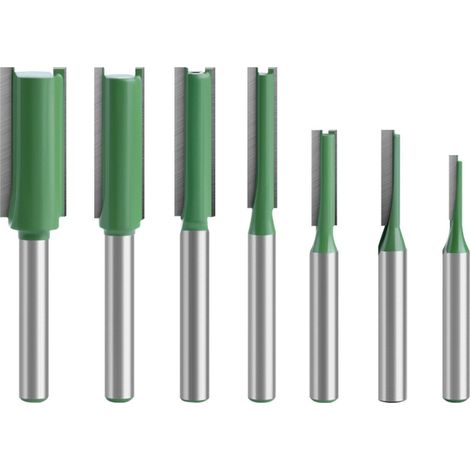 7 Pcs Fraise Droite à Queue 6 mm, Carbure de Tungstène, Outil de Travail, Routeur à Simple Double Flûte, 3mm 4mm 5mm 6mm 8mm 10mm 12mm (1/5)