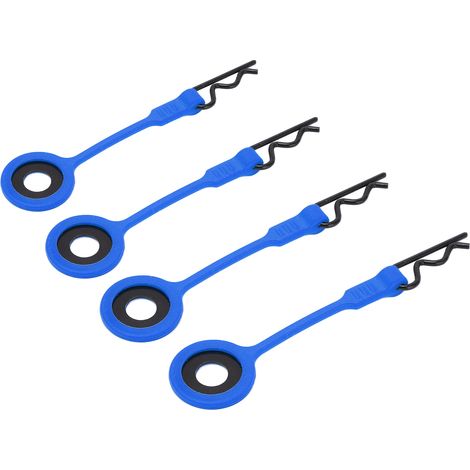 Lot de 4 clips de fixation universels en silicone et métal pour carrosserie de voiture RC 1/10, bleu foncé. (1/5)