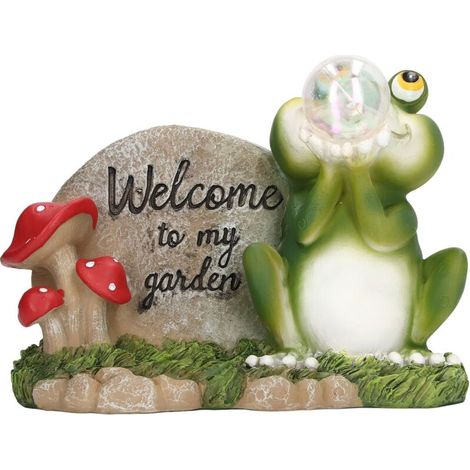 Rustproof, waterproof, resin solar frog lamp, handcrafted ornaments, outdoor garden decoration (1/5)
