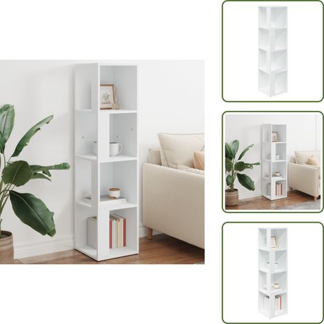 Mueble de madera contrachapada - vidaXL Mueble de esquina madera contrachapada blanco 33x33x132 cm - Mueble para sala