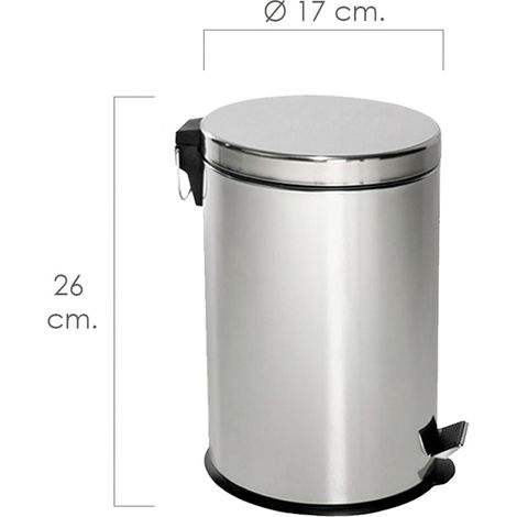 Poubelle inoxydable Maurer 3 litres 17 x 26 cm.