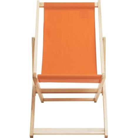 Interiors by Premier Stylish Orange Deck Chair, Ethically Sourced Deck Chair, Sling Design Lawn Chair, Adjustable Garden Chair (1/5)