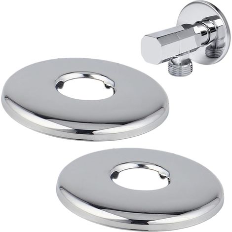 x Edelstahl-Rohrabdeckungsrosette 80 mm, Innenloch 21 mm, Höhe 6 mm, Lochabdeckung für Wasserhahn, Eckventil, Heizkörper, Armaturen und Rohre, Badezimmer, Waschbecken
