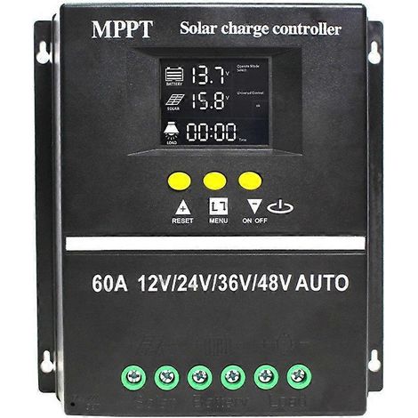 60A MPPT-Solarladeregler, intelligenter Regler zum Laden von 12V-48V Blei-Säure- und Lithium-FePO4-Batterien für Freizeitfahrzeuge und Wohnmobile (1/5)