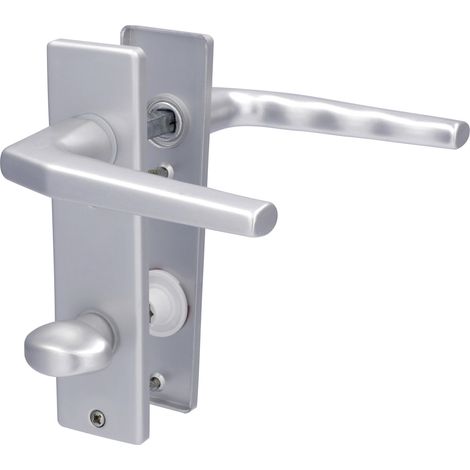 Alpertec Kurzschildgarnitur Florence Aluminium silber eckig Beschläge
