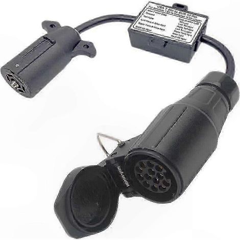 Adaptateur feux remorque 7 broches vers 13 broches pour voitures européennes et américaines, connecteur de signalisation universel, câblage direct, robuste et étanche. (1/5)